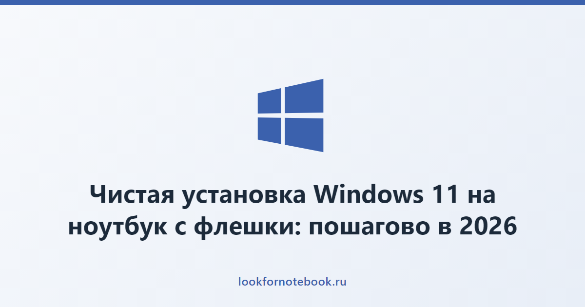 Чистая установка Windows 11 на ноутбук с флешки: пошагово в 2026