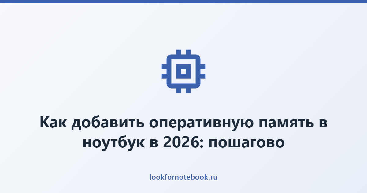 Как добавить оперативную память в ноутбук в 2026: пошагово