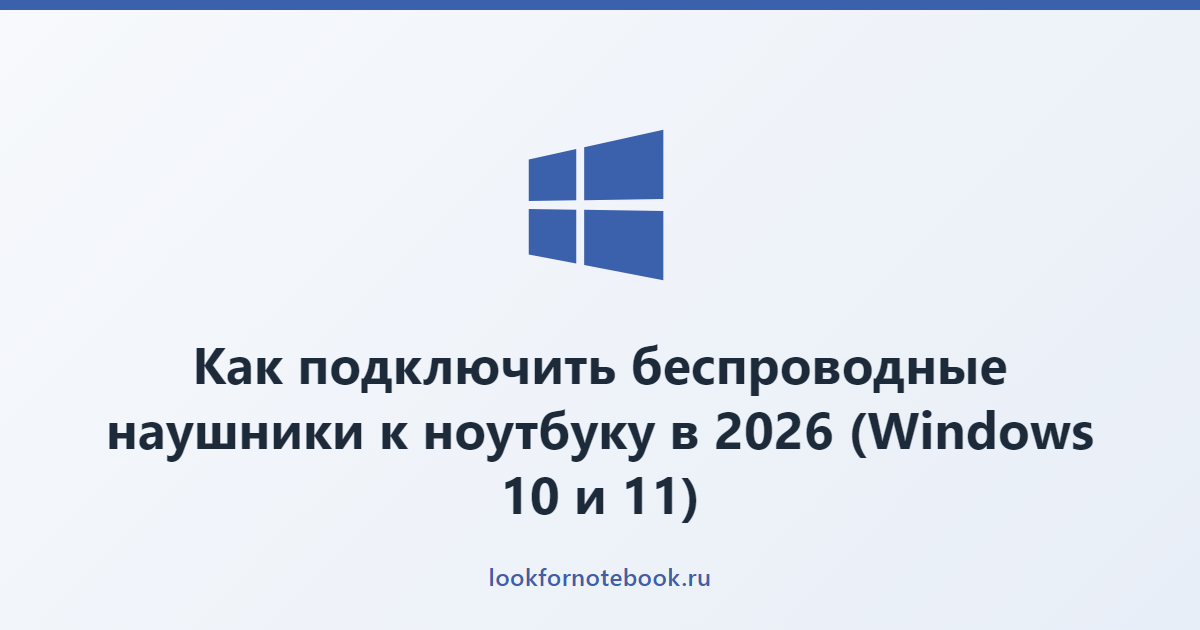 Как подключить беспроводные наушники к ноутбуку в 2026 (Windows 10 и 11)
