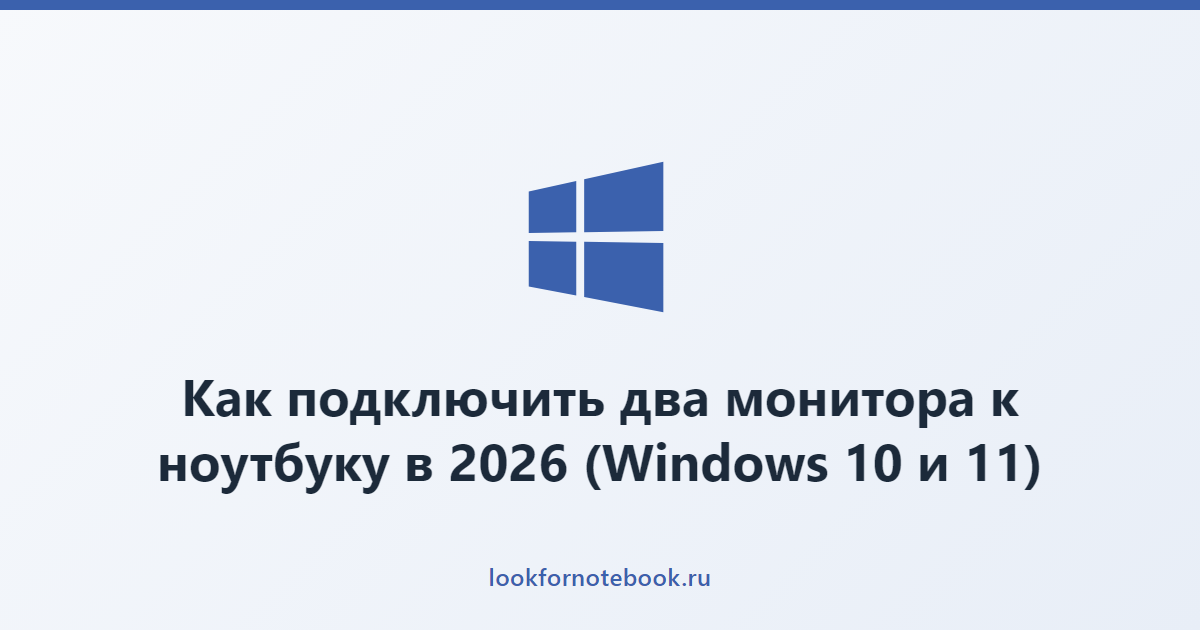 Как подключить два монитора к ноутбуку в 2026 (Windows 10 и 11)