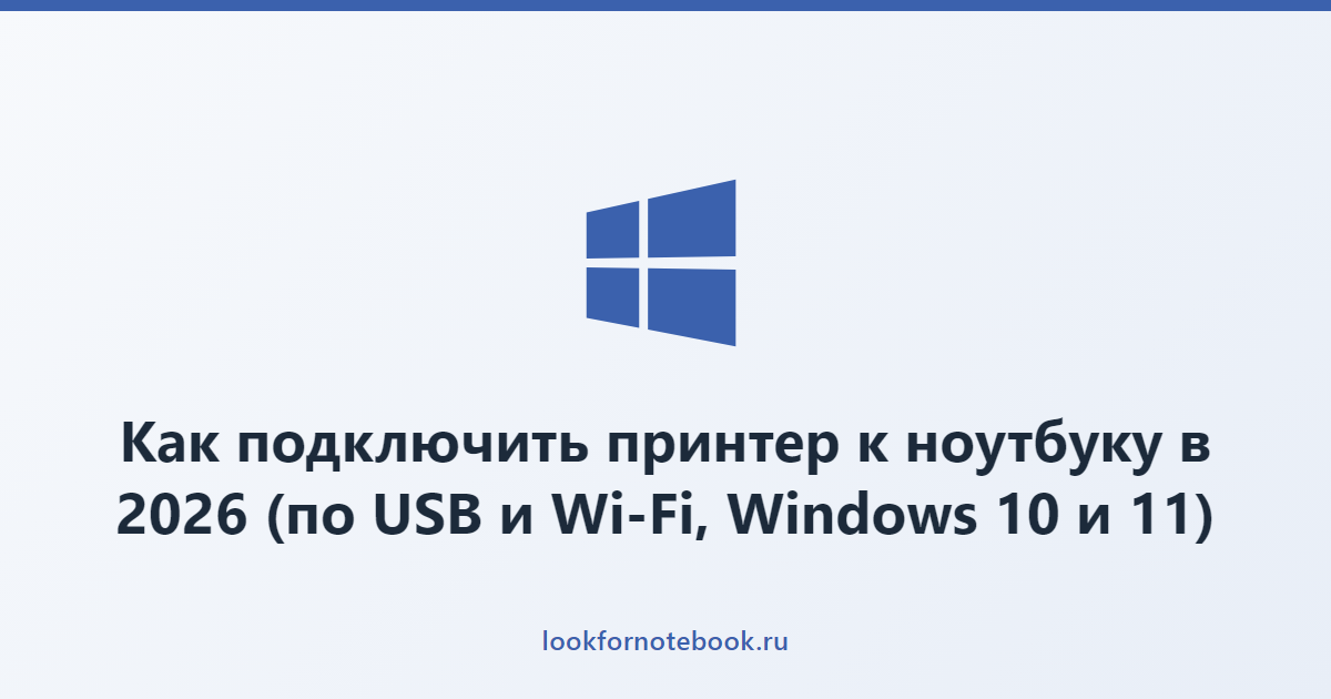 Как подключить принтер к ноутбуку в 2026 (по USB и Wi-Fi, Windows 10 и 11)