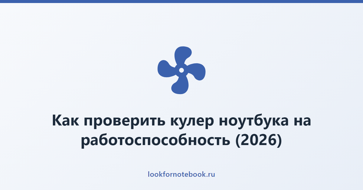 Как проверить кулер ноутбука на работоспособность (2026)