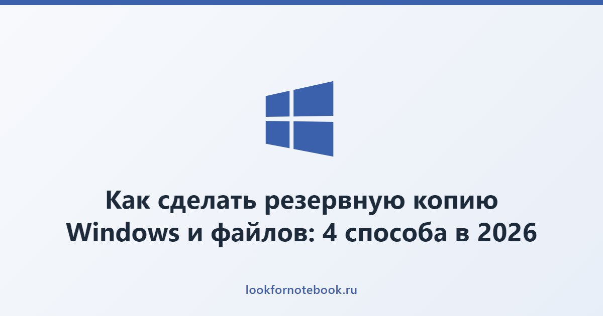 Как сделать резервную копию Windows и файлов: 4 способа в 2026