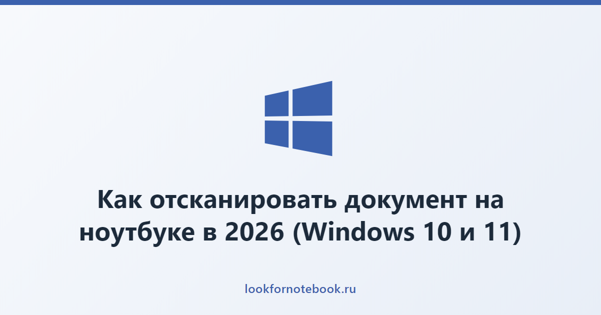 Как отсканировать документ на ноутбуке в 2026 (Windows 10 и 11)