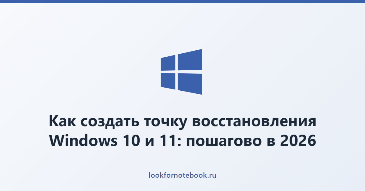 Как создать точку восстановления Windows 10 и 11: пошагово в 2026