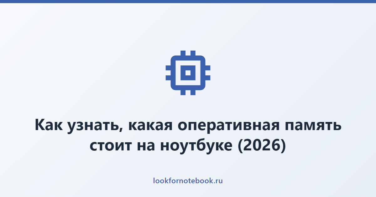Как узнать, какая оперативная память стоит на ноутбуке (2026)