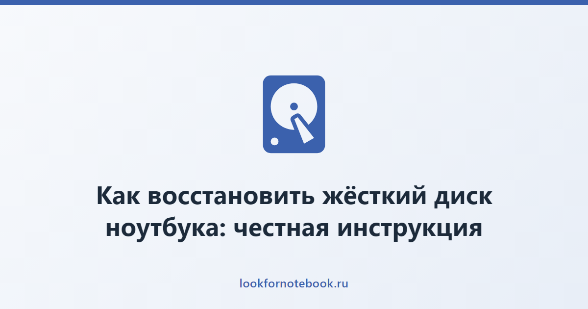 Как восстановить жёсткий диск ноутбука: честная инструкция