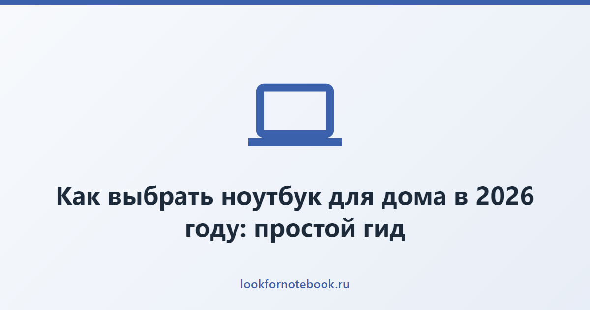 Как выбрать ноутбук для дома в 2026 году: простой гид