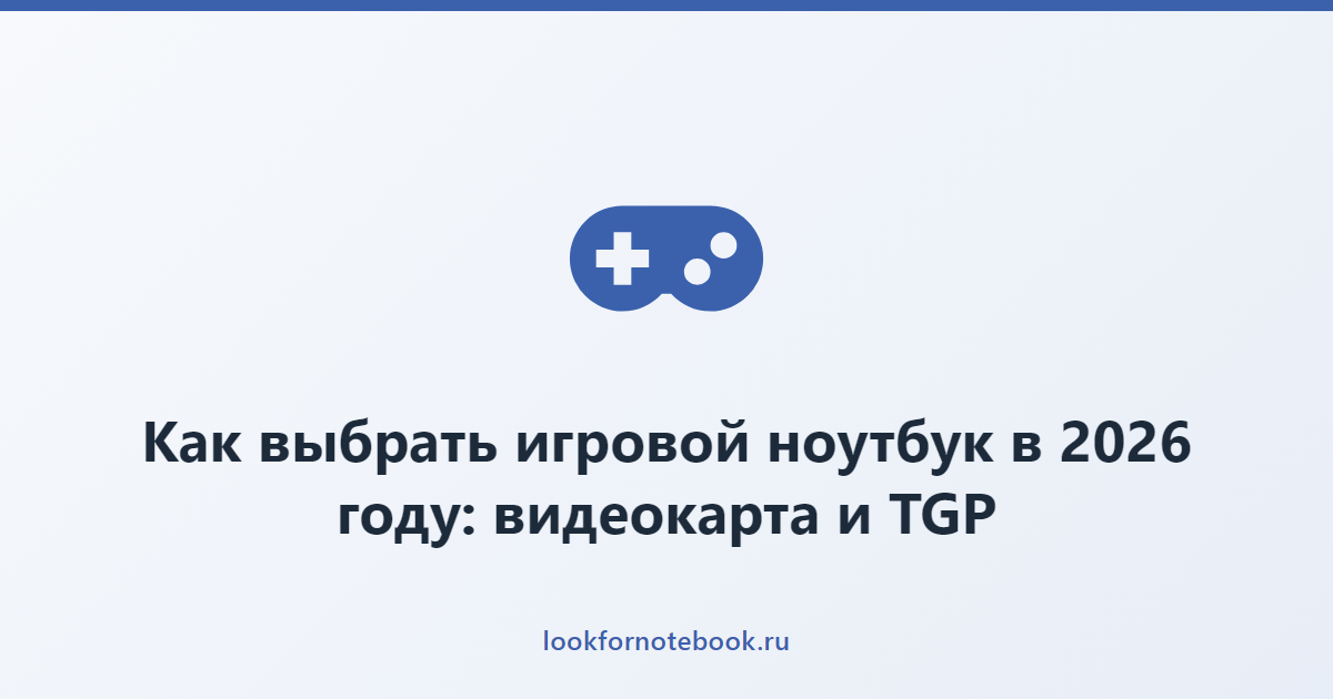 Как выбрать игровой ноутбук в 2026 году: видеокарта и TGP