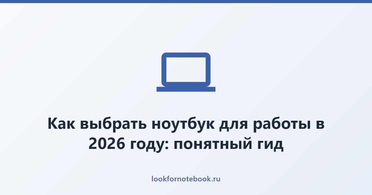 Как выбрать ноутбук для работы в 2026 году: понятный гид