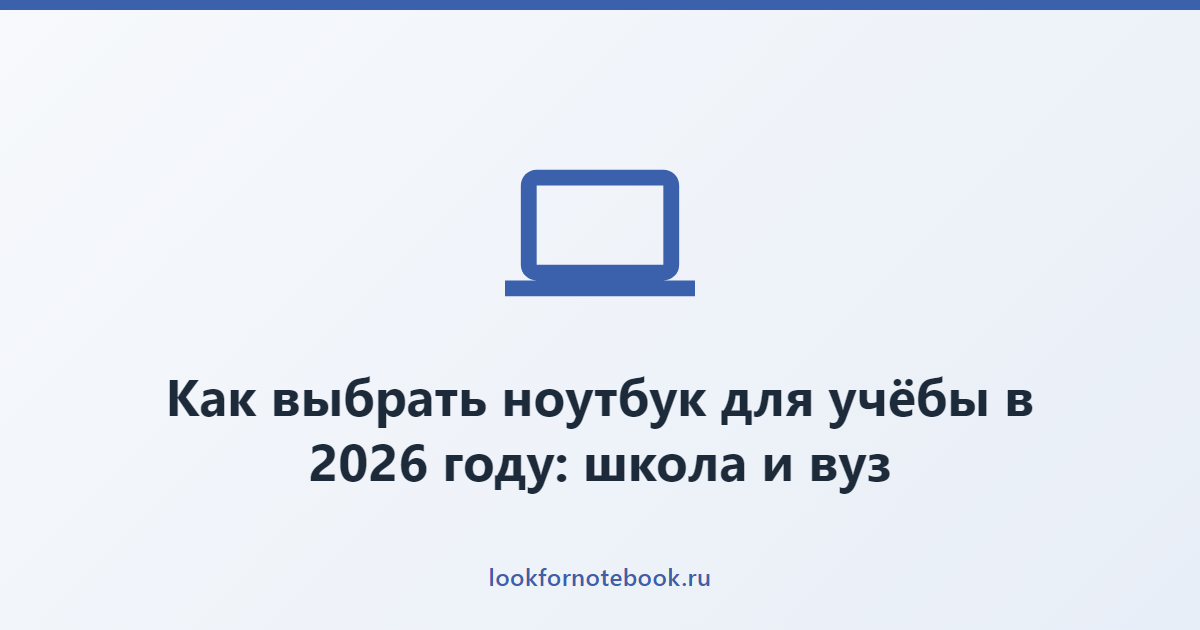 Как выбрать ноутбук для учёбы в 2026 году: школа и вуз