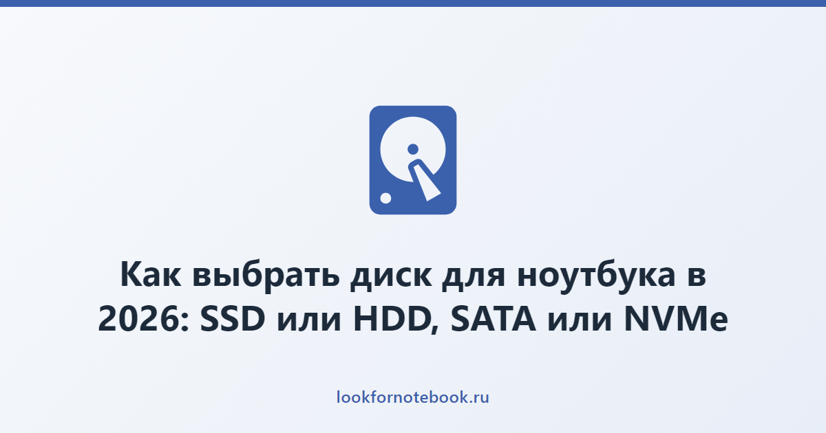 Как выбрать диск для ноутбука в 2026: SSD или HDD, SATA или NVMe