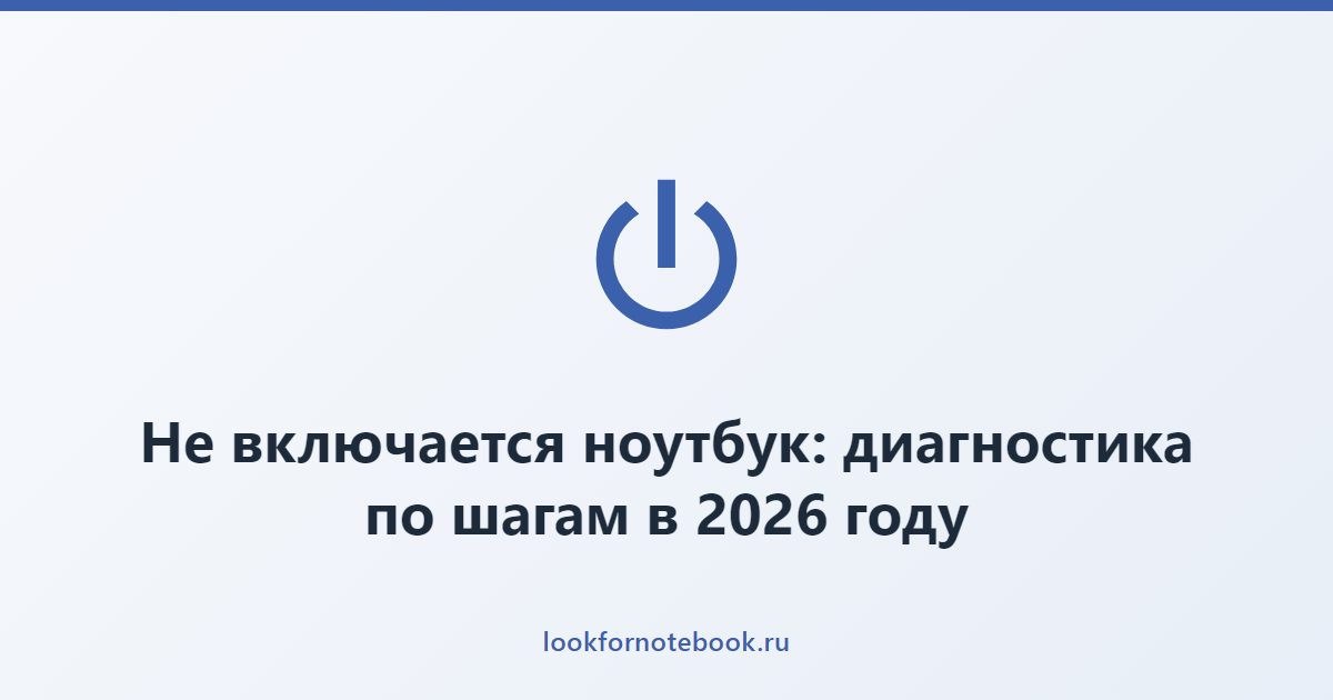 Не включается ноутбук: диагностика по шагам в 2026 году
