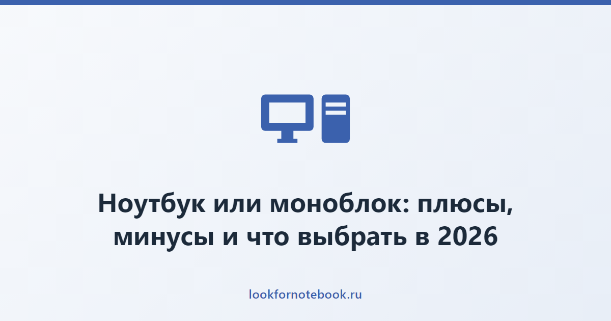Ноутбук или моноблок: плюсы, минусы и что выбрать в 2026