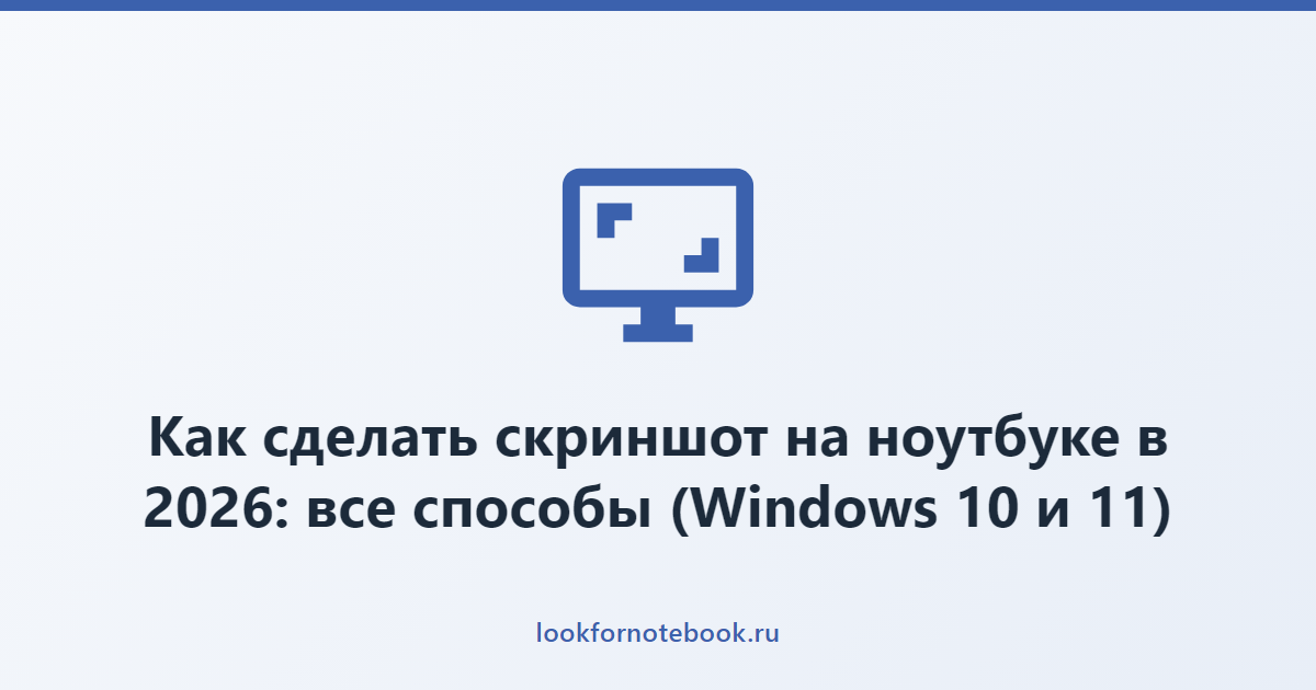 Как сделать скриншот на ноутбуке в 2026: все способы (Windows 10 и 11)