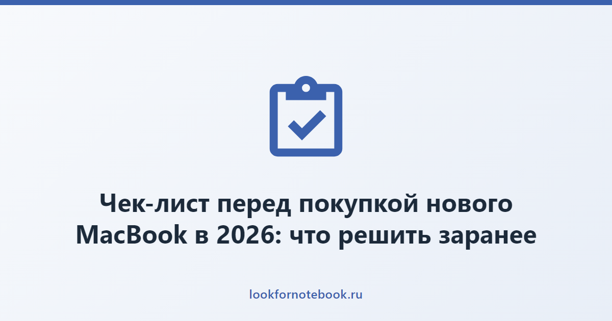 Чек-лист перед покупкой нового MacBook в 2026: что решить заранее