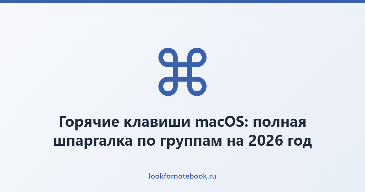 Горячие клавиши macOS: полная шпаргалка по группам на 2026 год