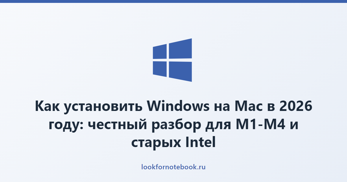 Как установить Windows на Mac в 2026 году: честный разбор для M1-M4 и старых Intel