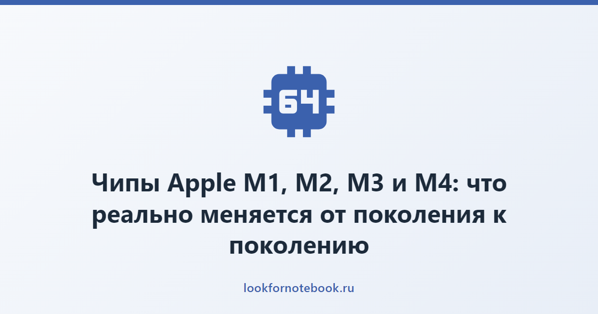 Чипы Apple M1, M2, M3 и M4: что реально меняется от поколения к поколению