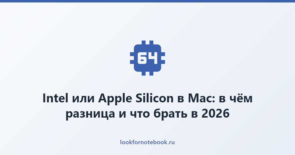 Intel или Apple Silicon в Mac: в чём разница и что брать в 2026