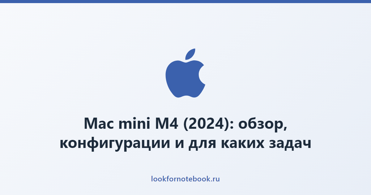 Mac mini M4 (2024): обзор, конфигурации и для каких задач