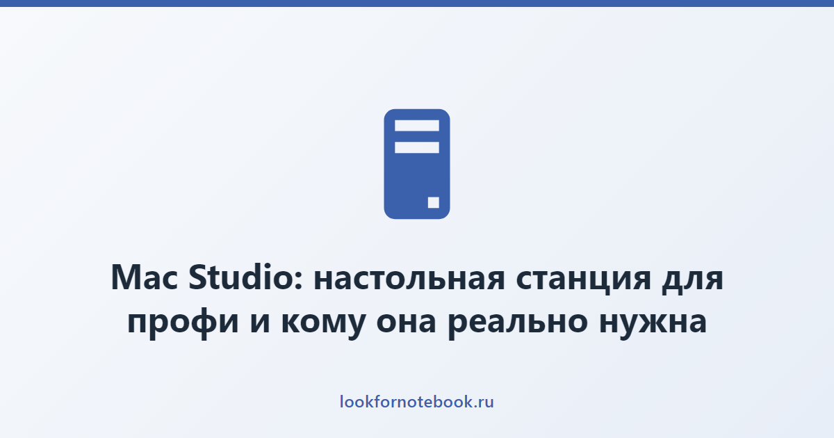 Mac Studio: настольная станция для профи и кому она реально нужна