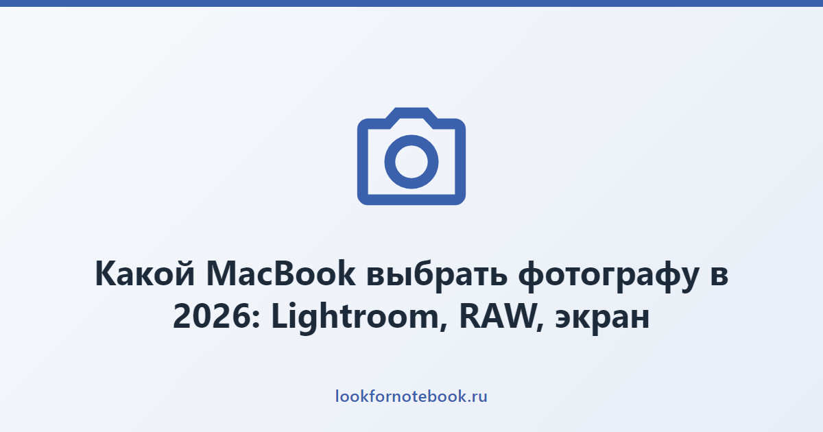 Какой MacBook выбрать фотографу в 2026: Lightroom, RAW, экран