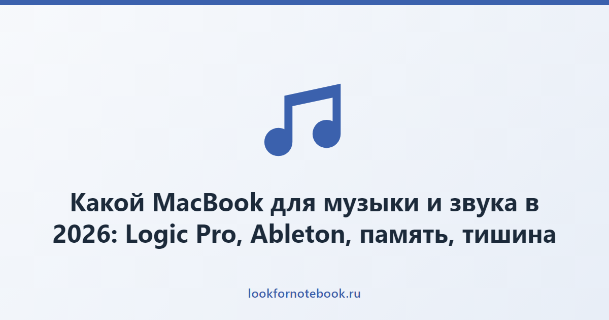 Какой MacBook для музыки и звука в 2026: Logic Pro, Ableton, память, тишина