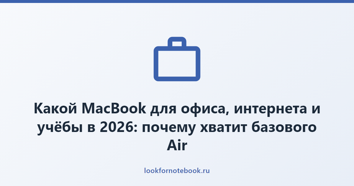 Какой MacBook для офиса, интернета и учёбы в 2026: почему хватит базового Air