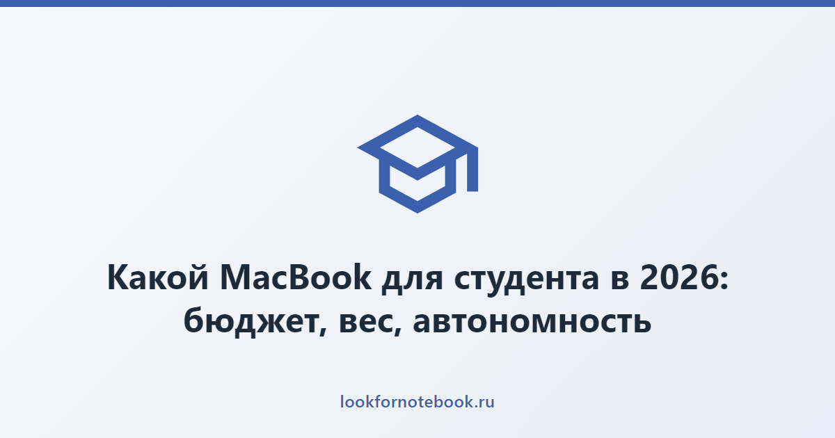 Какой MacBook для студента в 2026: бюджет, вес, автономность