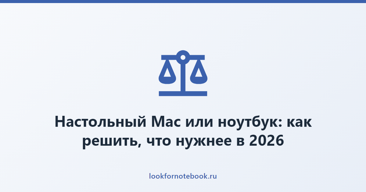 Настольный Mac или ноутбук: как решить, что нужнее в 2026