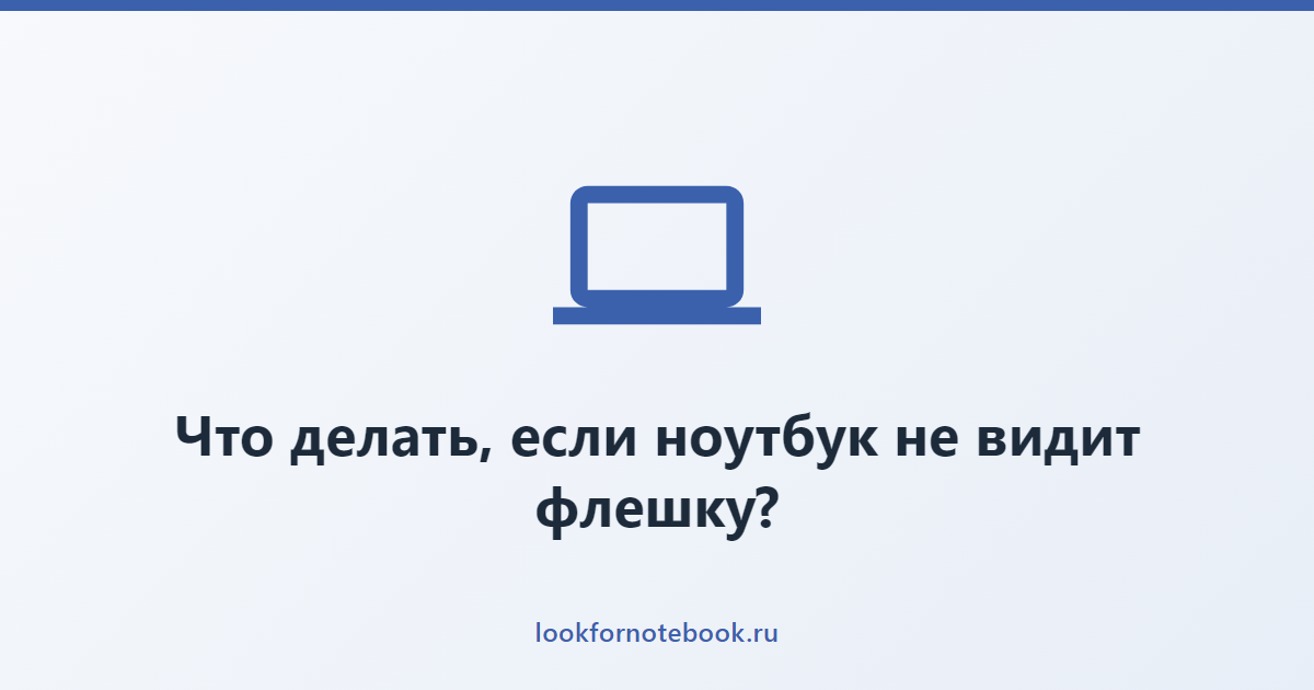 Что делать, если ноутбук не видит флешку?