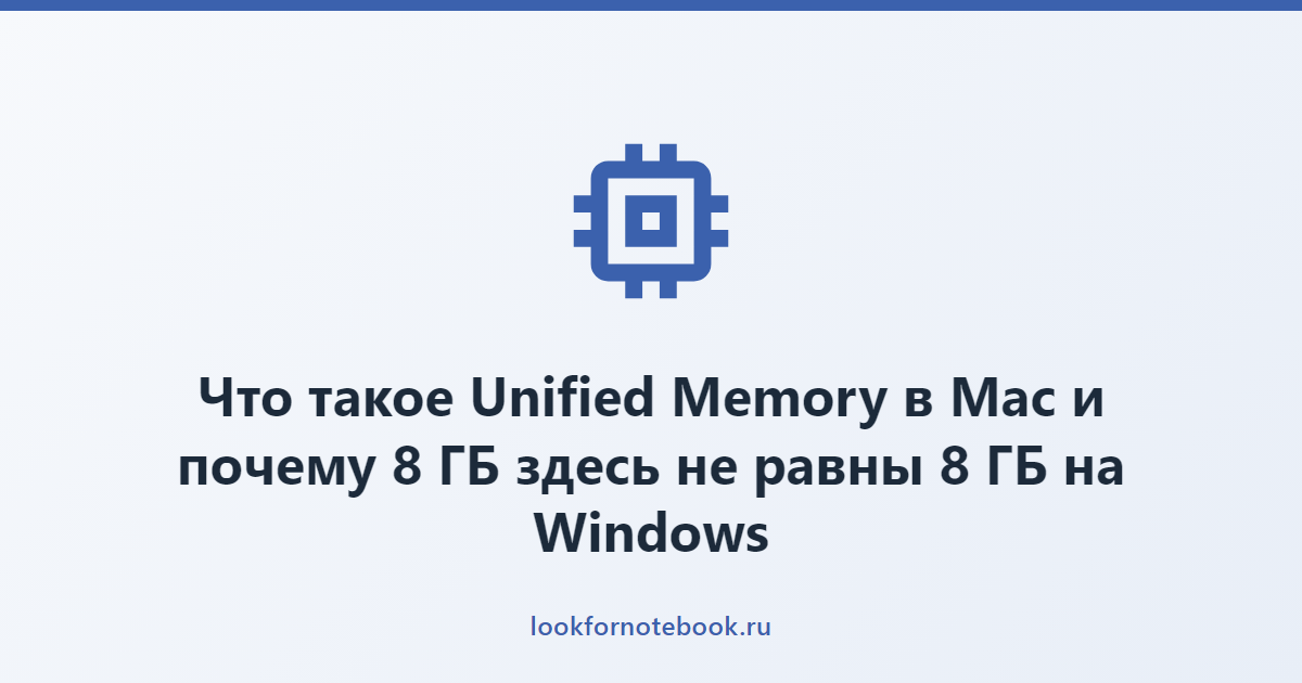 Что такое Unified Memory в Mac и почему 8 ГБ здесь не равны 8 ГБ на Windows