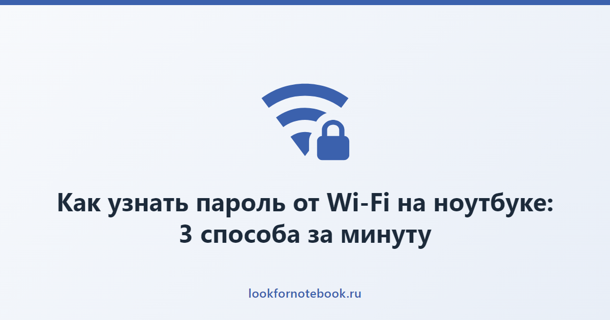Как узнать пароль от Wi-Fi на ноутбуке: 3 способа за минуту