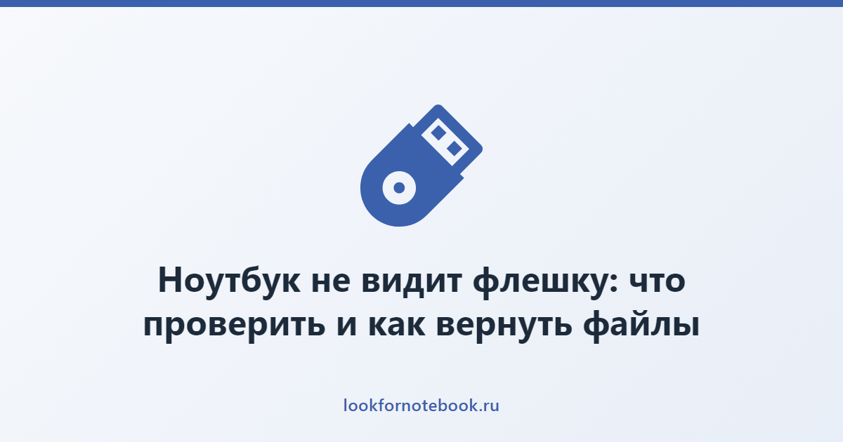 Ноутбук не видит флешку: что проверить и как вернуть файлы